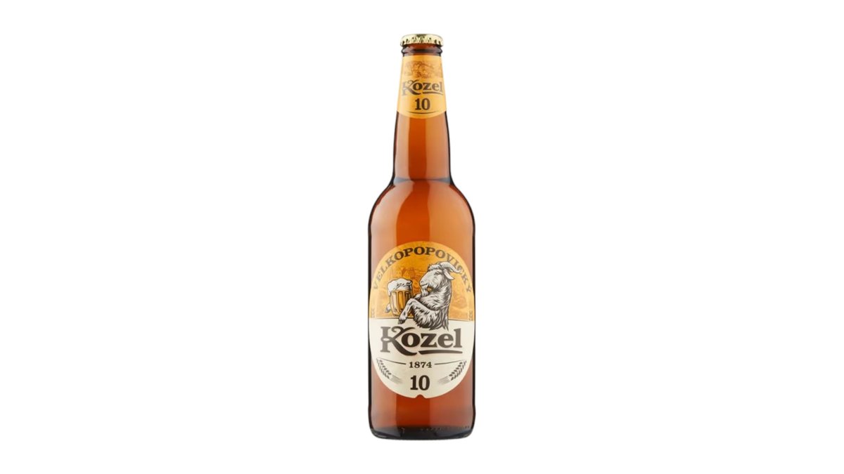 Velkopopovický Kozel Pivo výčapné svetlé, 10°, sklo, 0,5 l