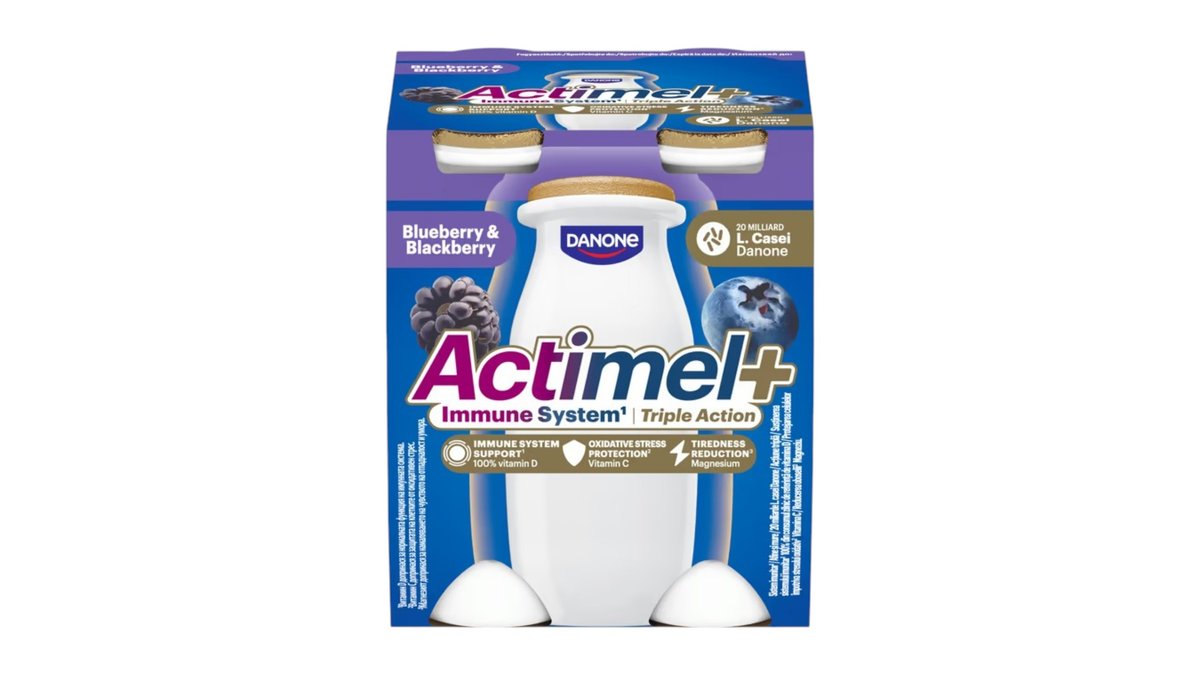 ** Actimel Triple action Jogurtový nápoj, čučoriedka-černica, 4 x 100 g