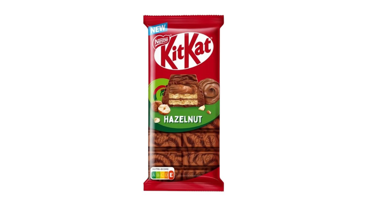 KitKat tabuľka Hazelnut s mliečnou a horkou čokoládou, s oblátkou a lieskovoorieškovou náplňou, 99 g