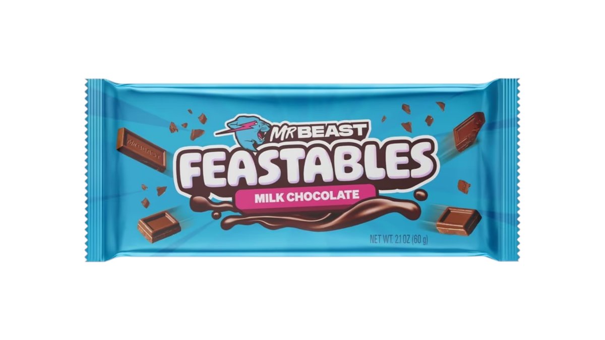 MrBeast Feastables Mliečna čokoláda, 60 g