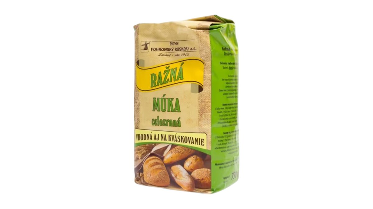 Mlyn Pohronský Ruskov Ražná múka celozrnná na kvások, 1 kg