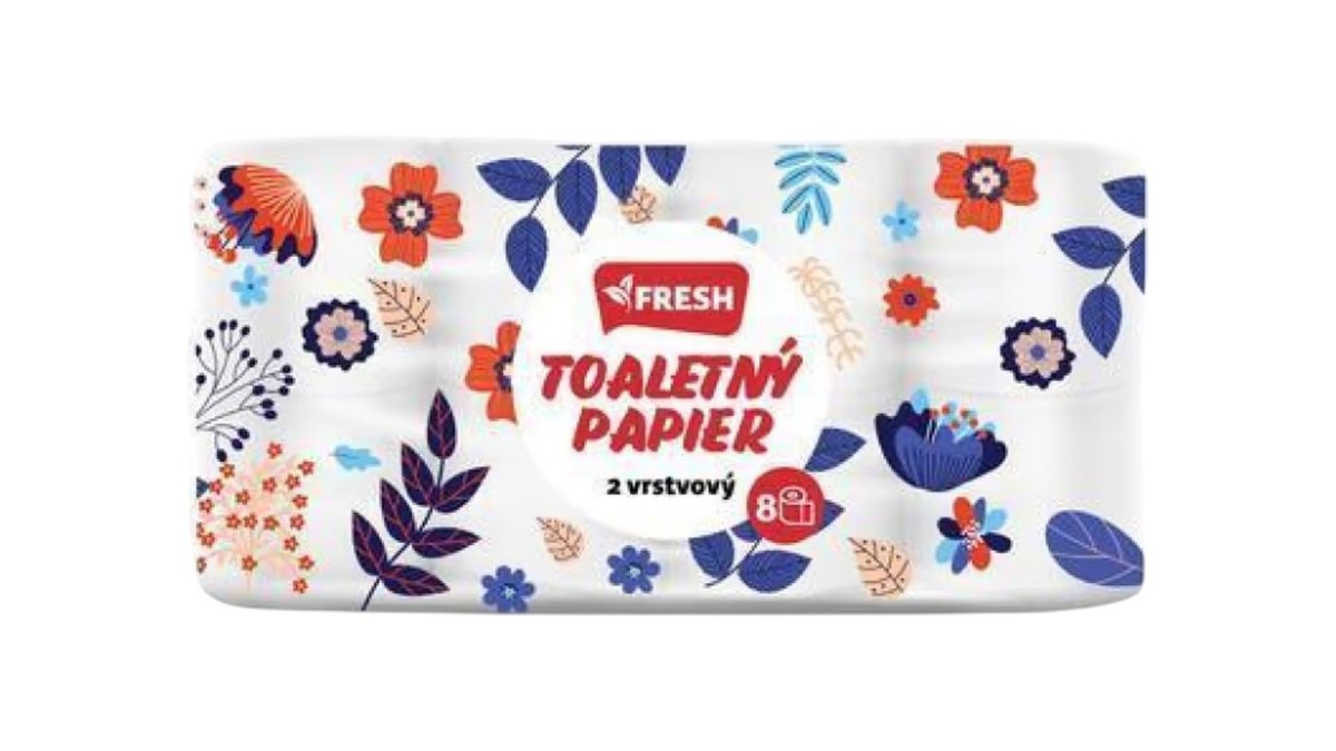 Fresh Toaletný papier, 2-vrstvový, 18 m, 8 ks
