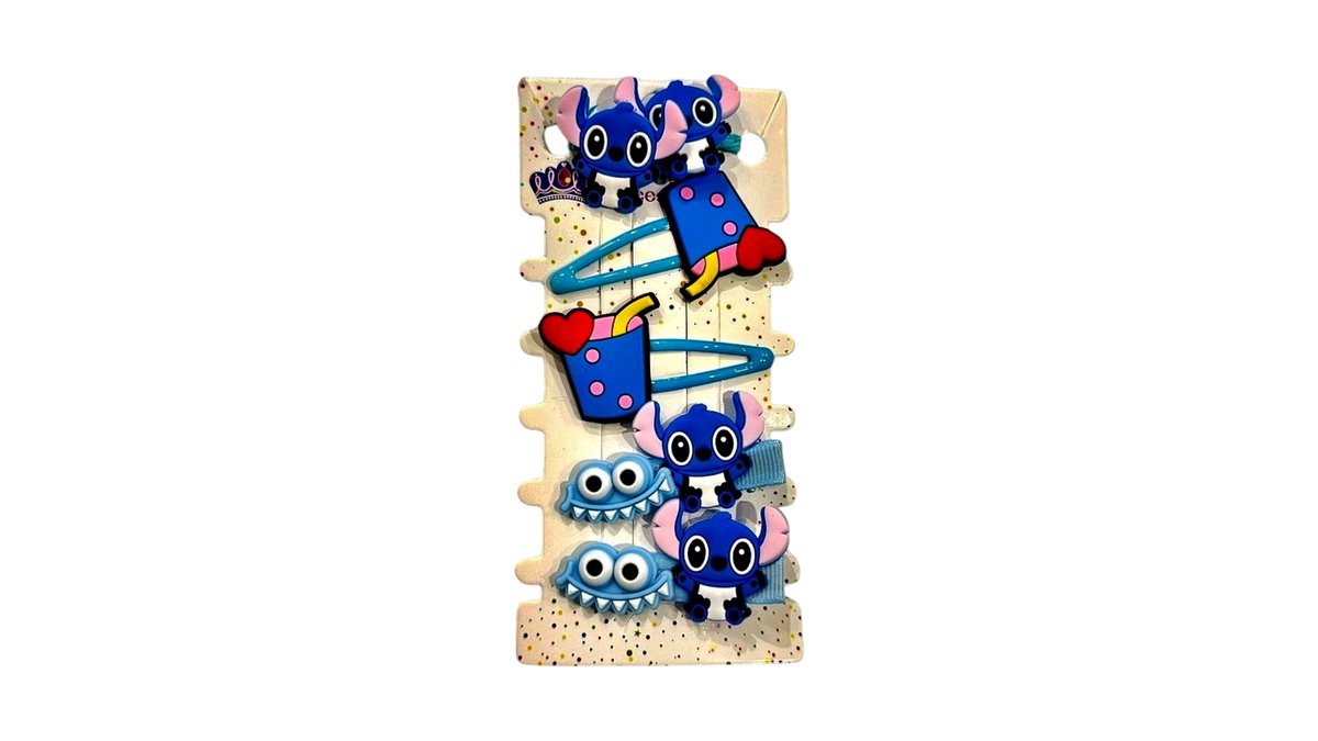 Stitch hair clips blue