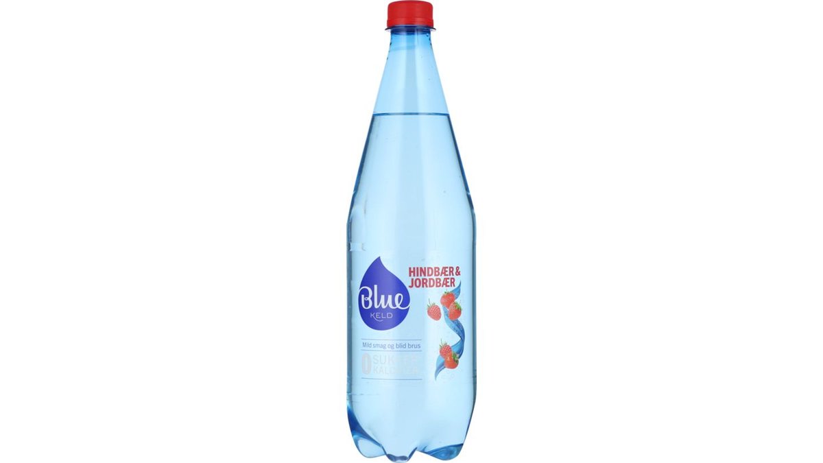 Danskvand m. hindbær & jordbær 1 l, Blue Keld