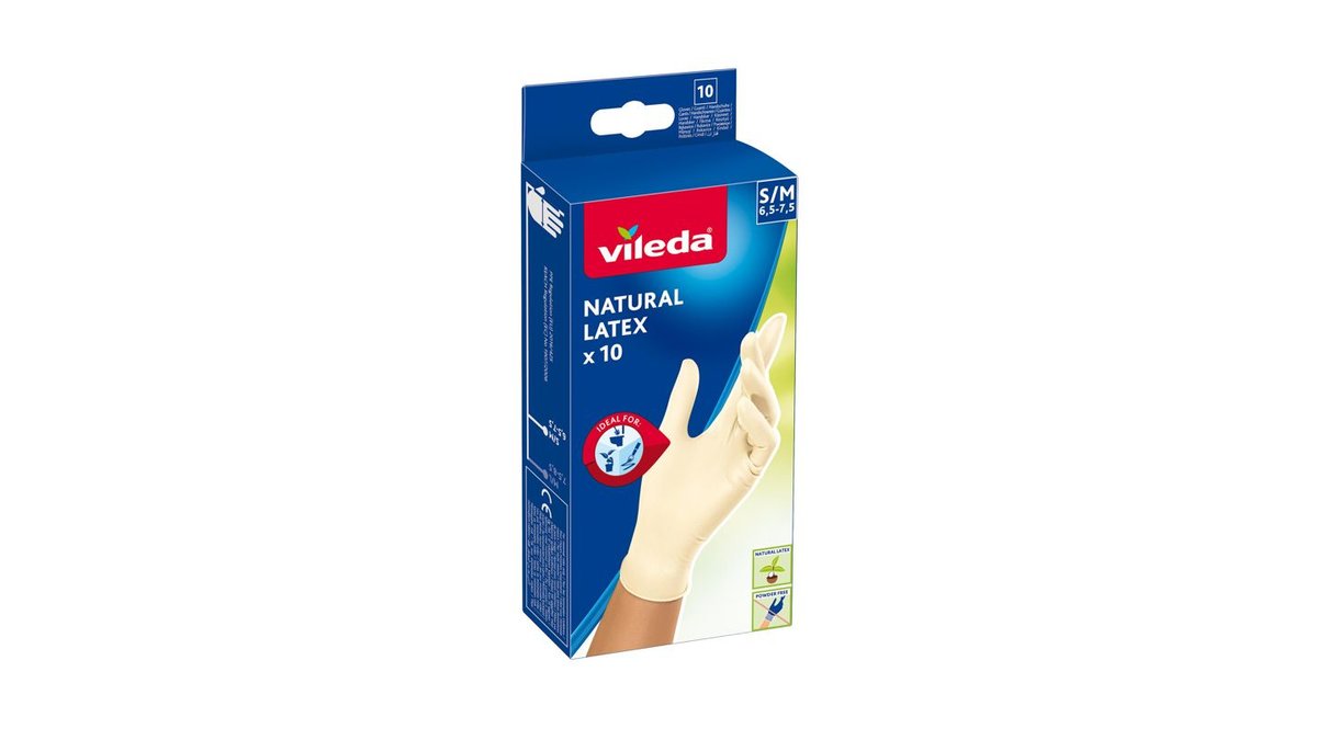 Vileda Natural Latex 10 kertakäyttökäsine koko S/M