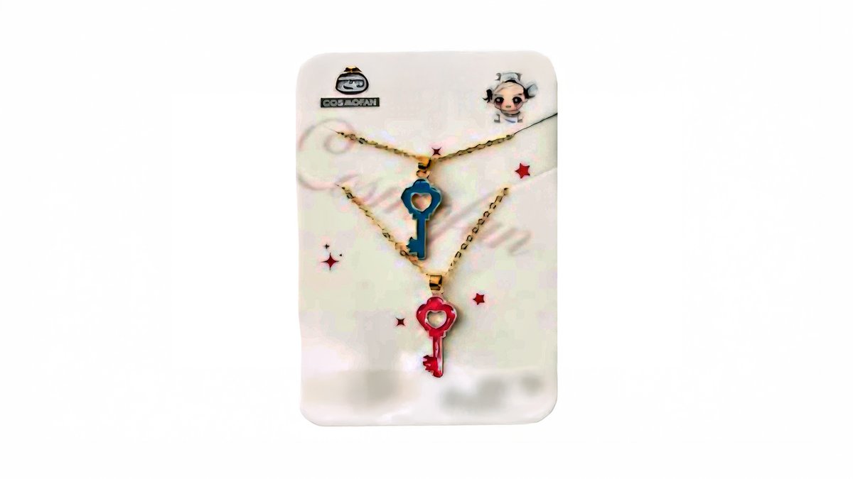 Kid’s necklace keys blue and phuksia