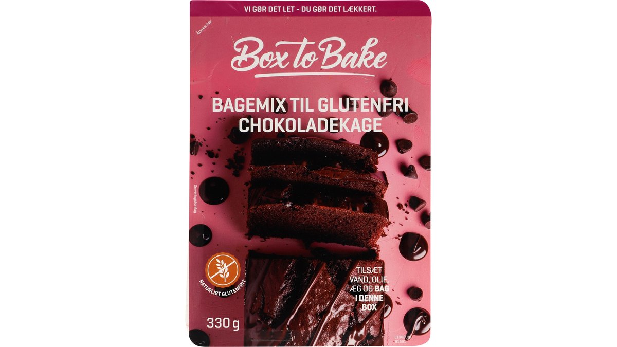 Bageblanding Chokoladekage Glutenfri, Box To Bake