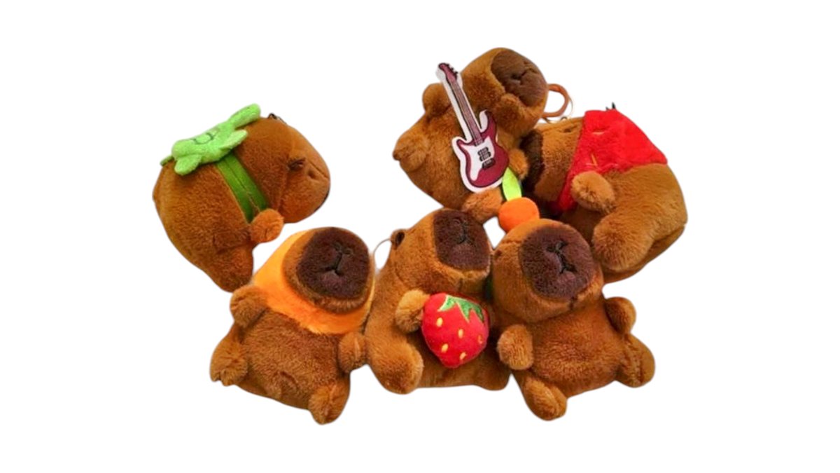 Collection of Capybarra soft brelocks 6pcs