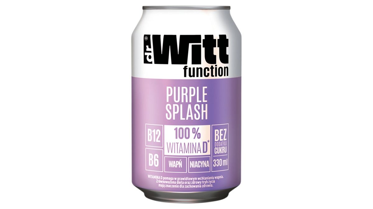 Dr Witt Function Purple Splash Gazowany napój owocowy o smaku gruszki i lawendy 330 ml