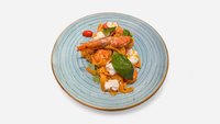Objednať Tagliatelle con gamberi, lime, burrata e pomodorini