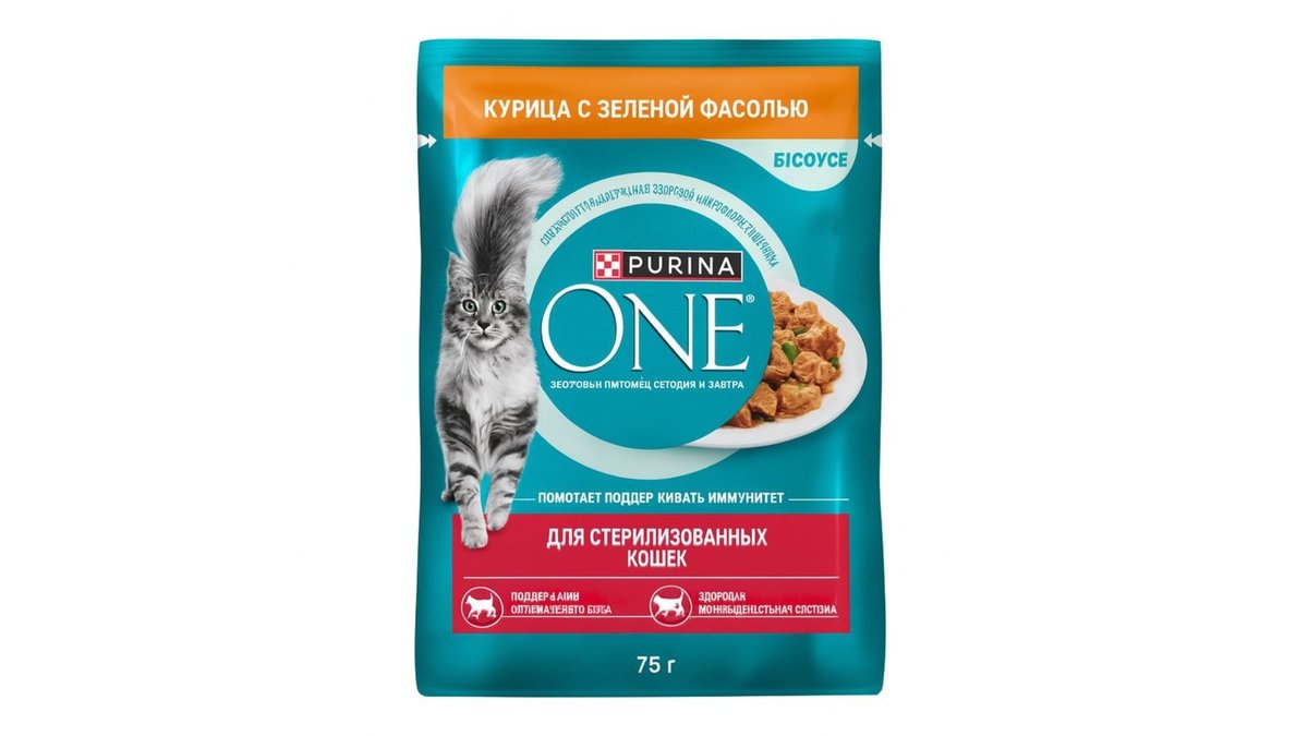Корм для стерилизованных кошек Purina One с курицей 75 г
