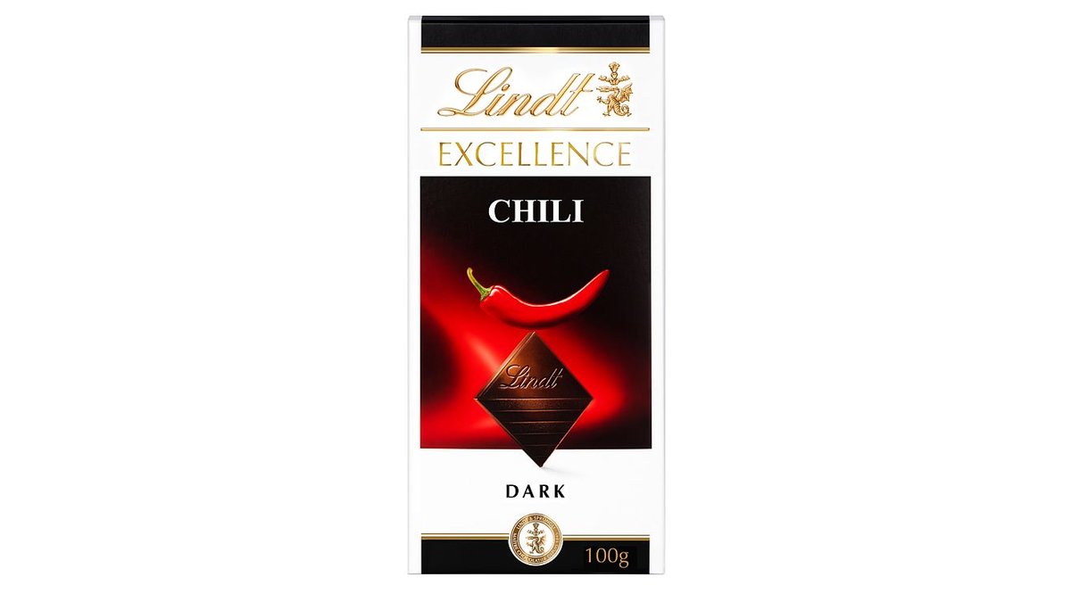 Lindt Excellence Sjokolade Dark Chilli, 100 g