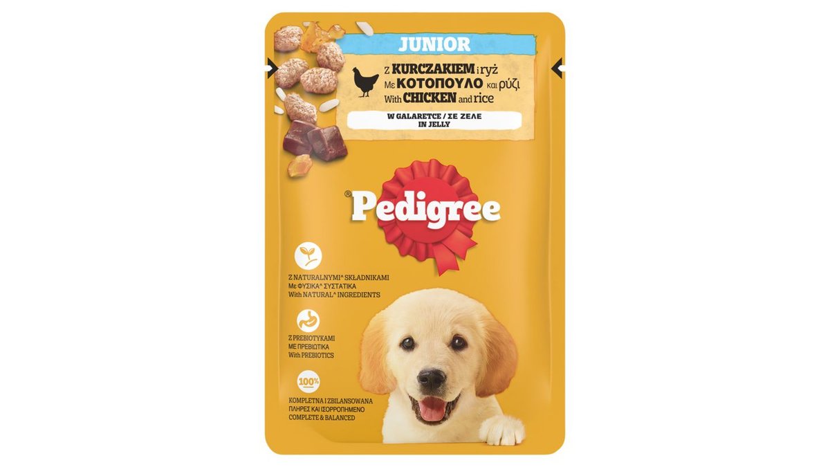 Pedigree Mokra karma dla szczeniąt z kurczakiem i ryż w galaretce 100 g