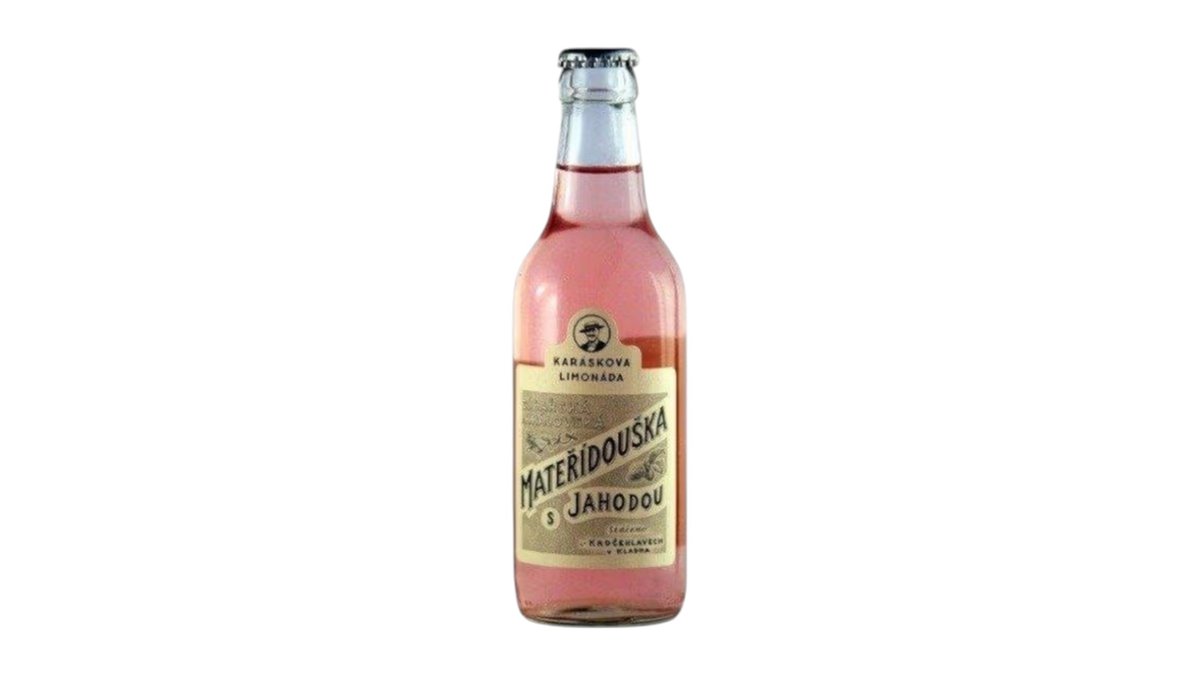 Karáskova limonáda mateřídouška s jahodou, 330 ml