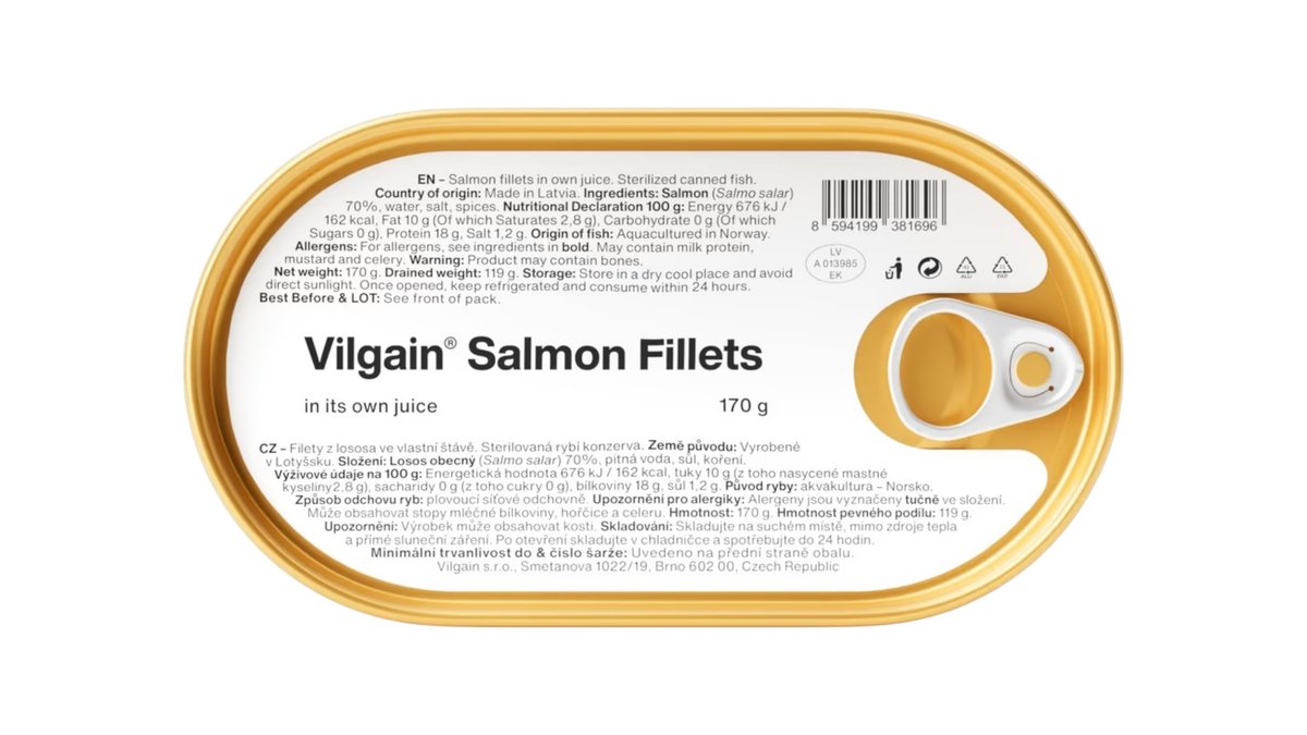 Vilgain Filety z lososa ve vlastní šťávě, 170 g