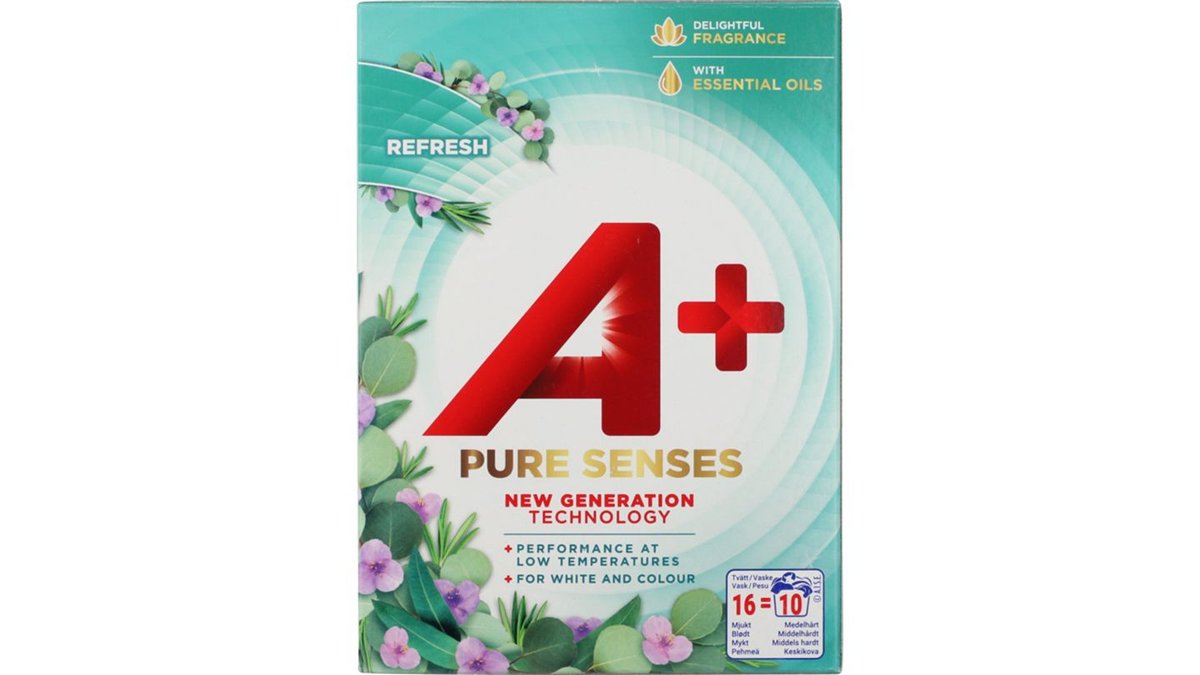 Vaskepulver T. Kulørt & Hvid Pure Senses Refresh, A+