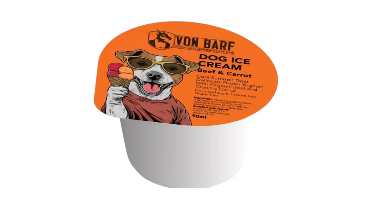 dog ice cream beef & carrots 90ml