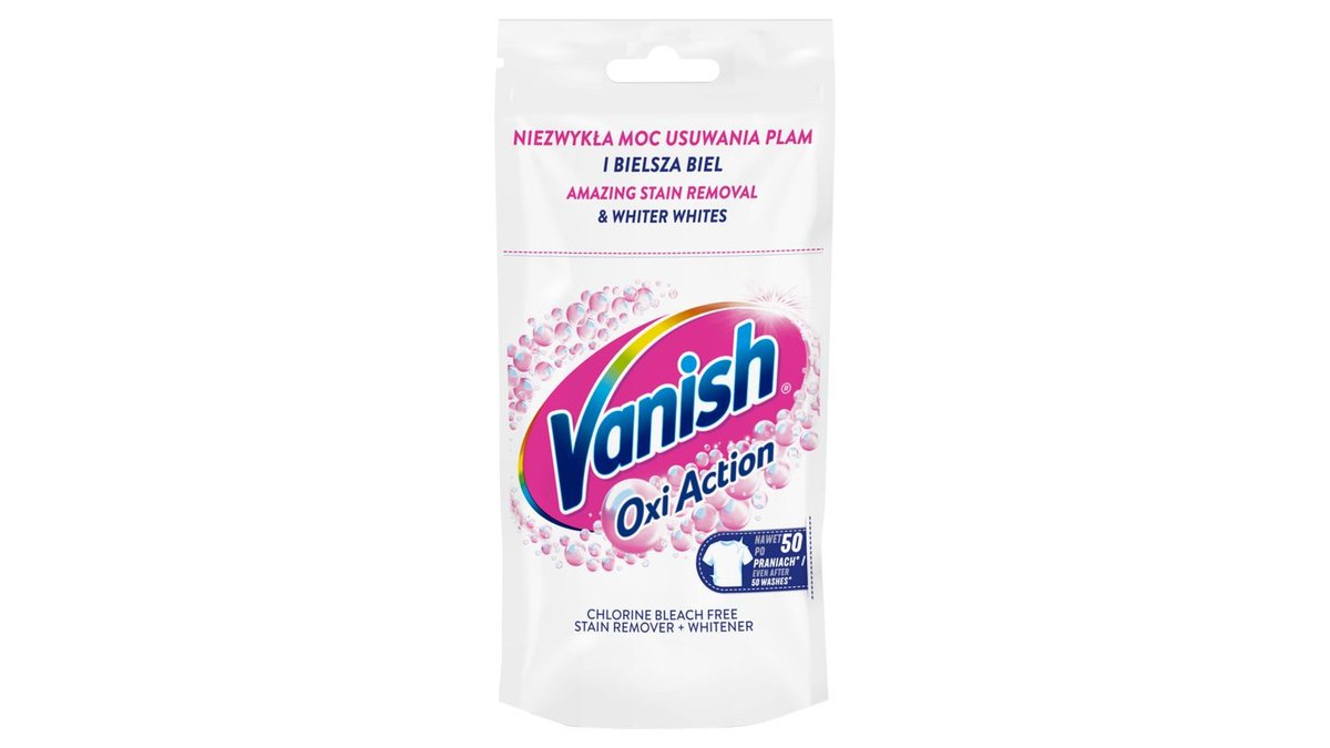 Vanish Oxi Action Odplamiacz do białych tkanin w płynie 100 ml