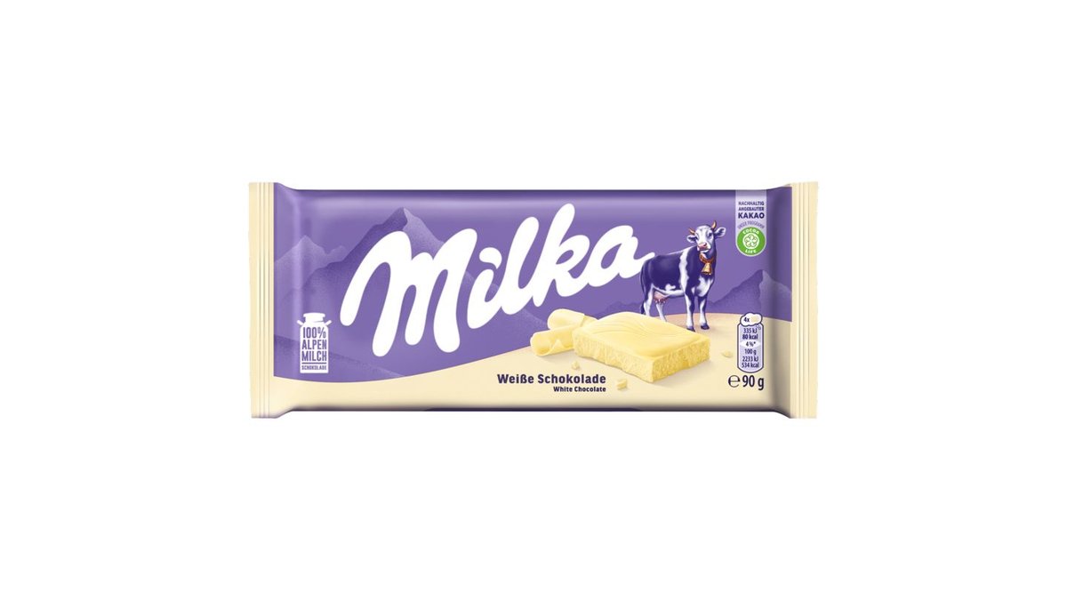 Milka čokoláda Biela 90 G
