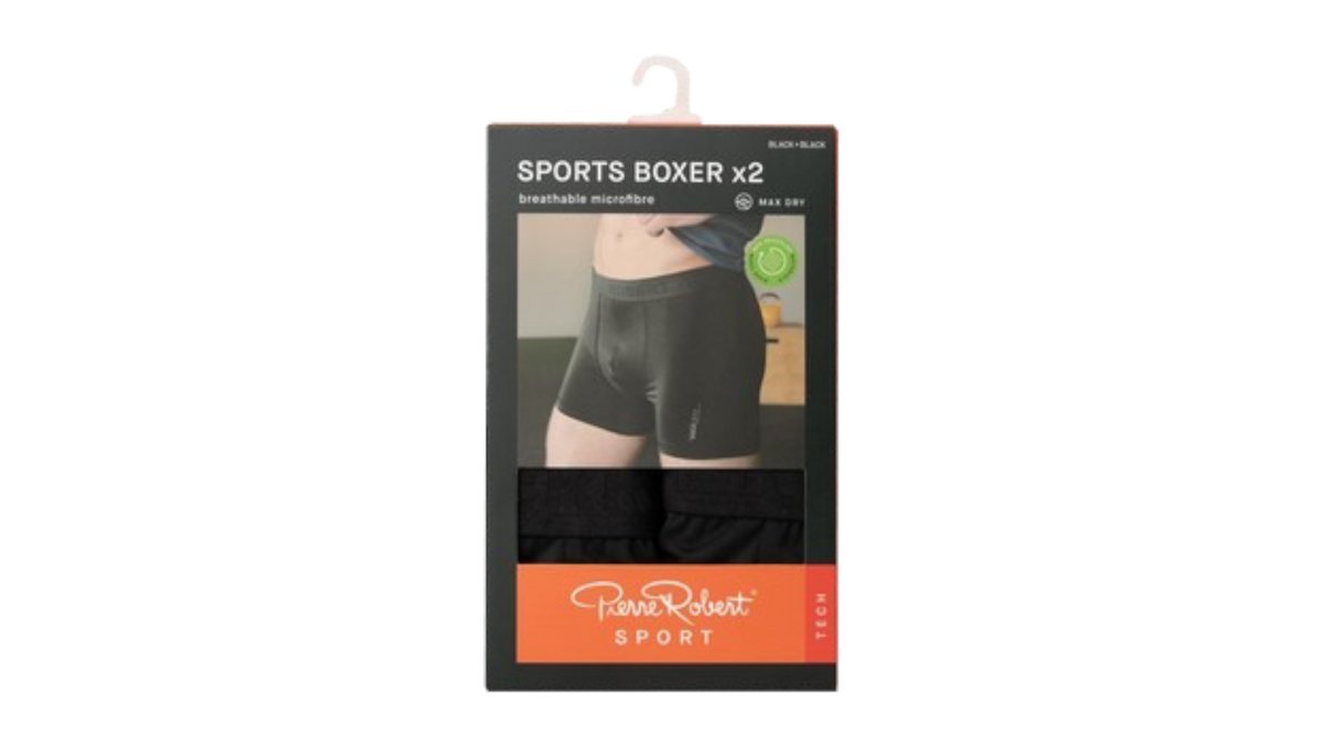 Pierre Robert Boxer Sport Svart 2-pack S