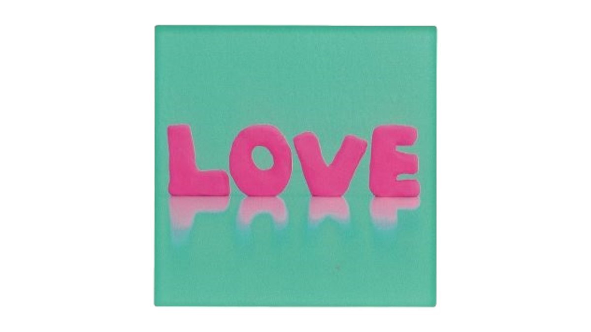 Kort m."LOVE"i pink 1 stk.