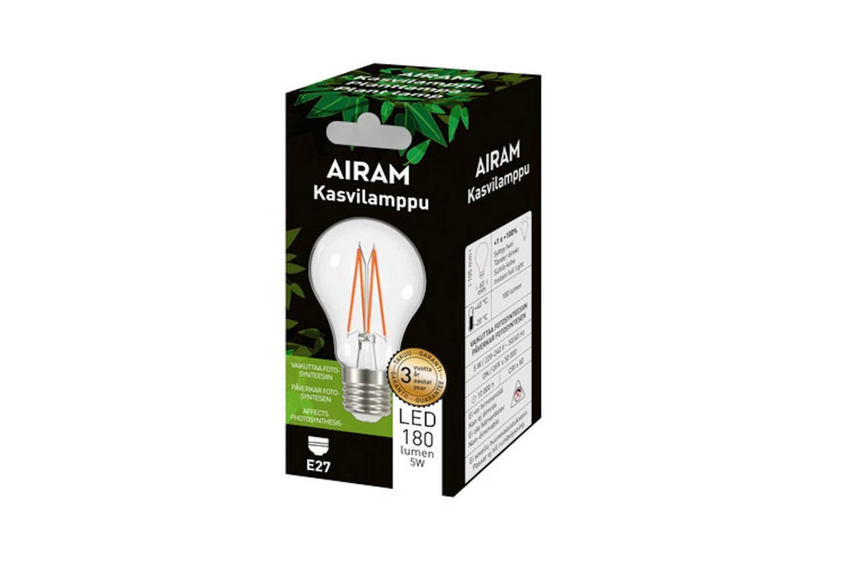 Airam led kasvilamppu 5W E27 180lm