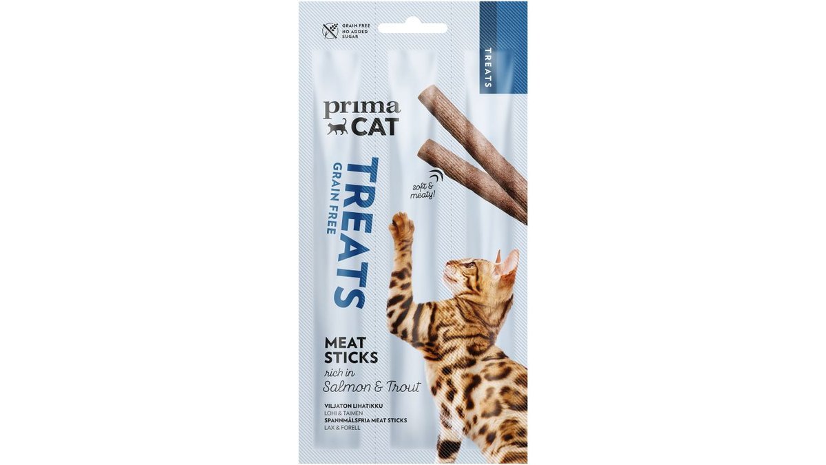 PrimaCat Köttsticka Med Lax & Öring, 15 g