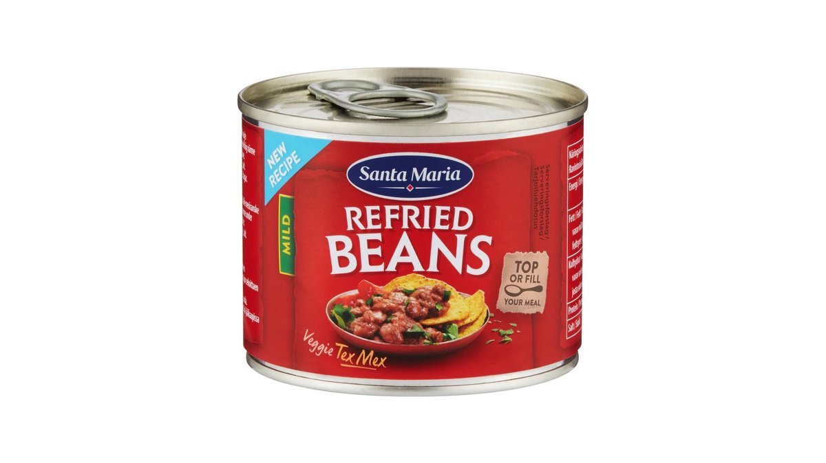 Santa Maria Refried Beans, keitettyjä pinto-papuja 215g