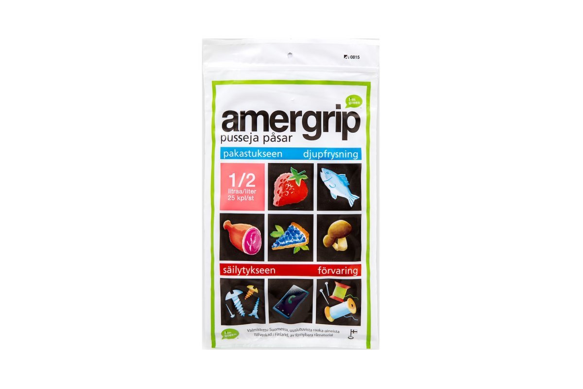Amergrip pakastepussi 0,5L 25KPL