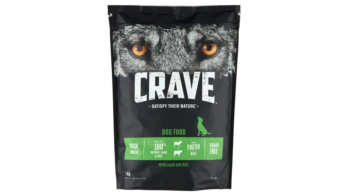 Tørfoder t. hund m. lam og okse, Crave