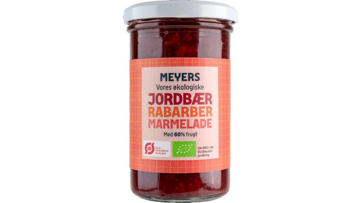 Jordbær-rabarbermarmelade øko. Meyers
