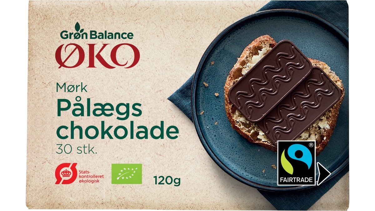 Pålægschokolade mørk øko. Grøn Balance