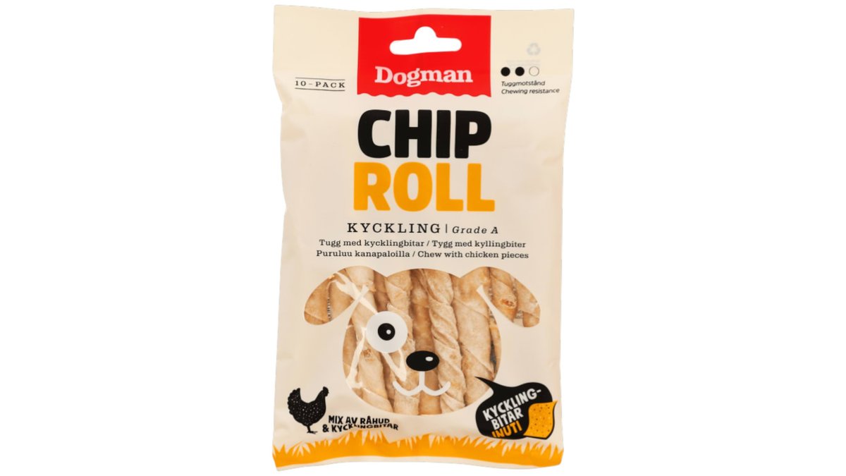 Dogman Chicken Chip Rolls, 10 stk