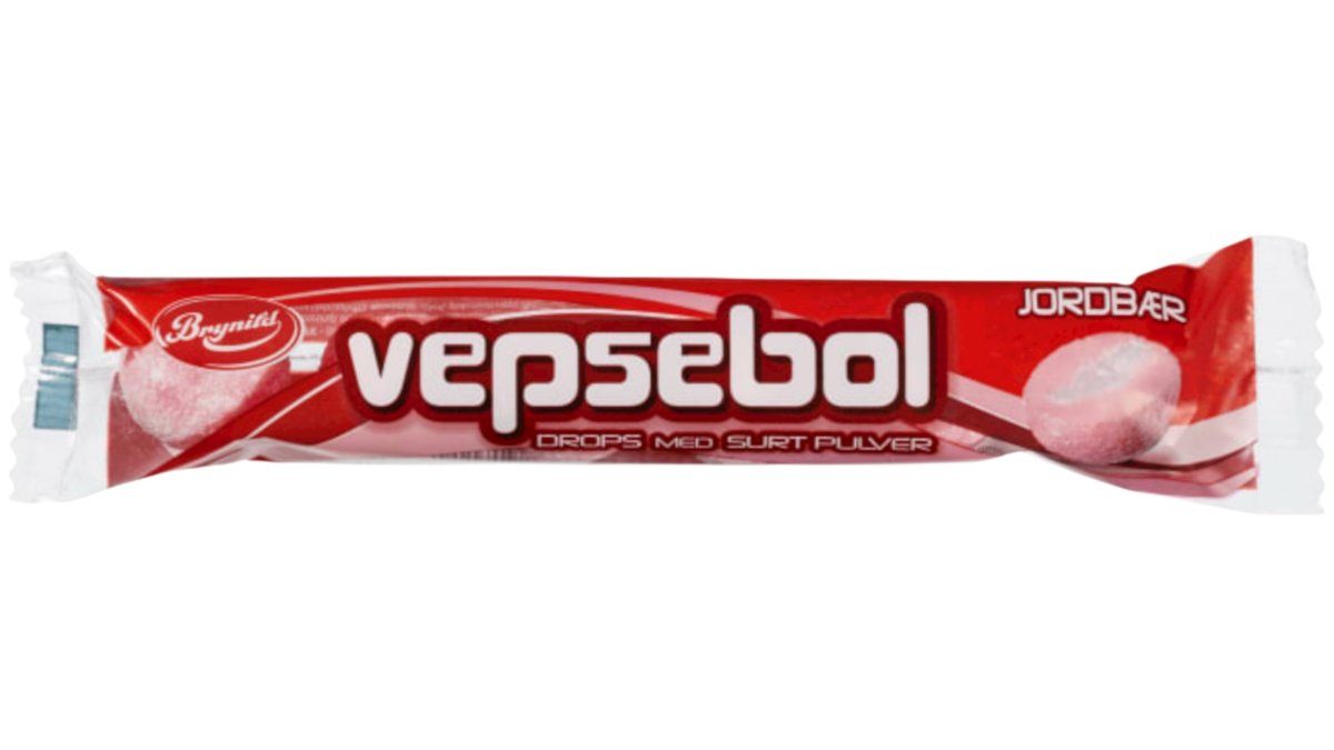 Vepsebol Drops Jordbær, 42 g
