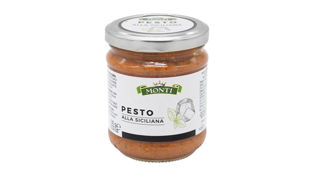 Monti Pesto Siciliana s paradajkami, syrom Ricotta, bazalkou a olivami, 180 g
