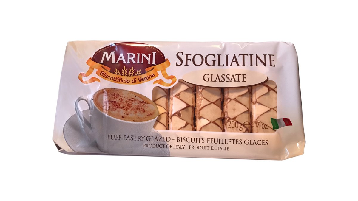 Marini Sfogliattine Glazed puff pastry glassate, pečivo glazované s marhuľovým topingom, 200 g