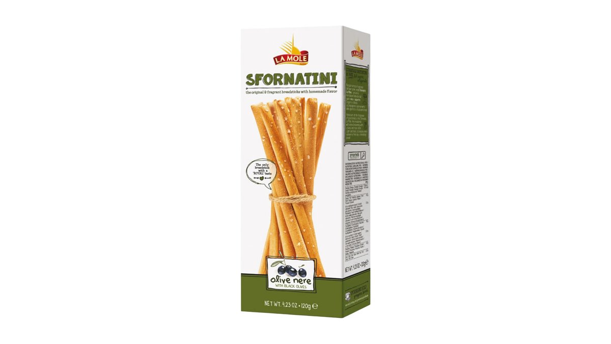 Grissini Sfornatine Alle Olive, typické slané crackery/tyčinky z Talianska, 120 g