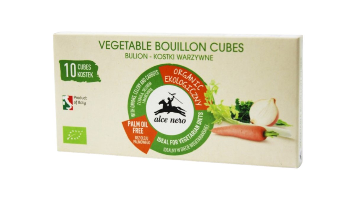 Alce Nero Organic vegetable bouilon, zeleninový bujón, kocky bez palmového oleja, 100 g
