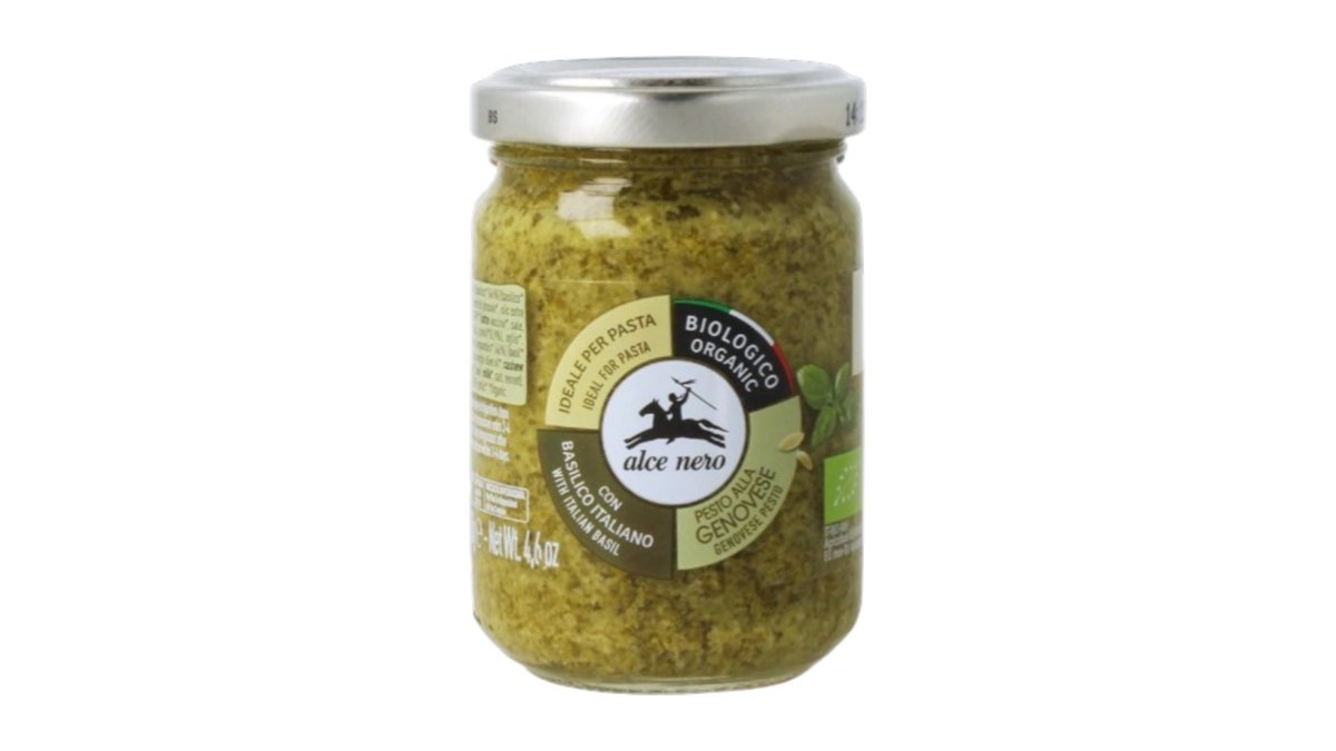 Alce Nero-Bio-organick Pesto Basil sauce, bazalkové pesto s pecorino syrom, kešu orieškami a olivovým olejom, 130 g