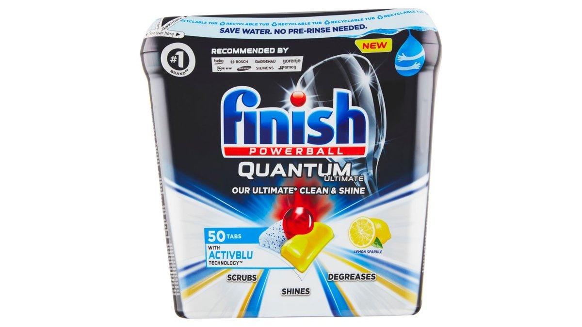 Finish Quantum Ultimate Lemon Sparkle kapsle do myčky nádobí 50 ks 625g