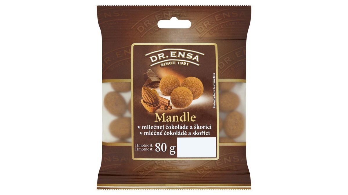 Dr. Ensa Mandle v mléčné čokoládě a skořici 80g