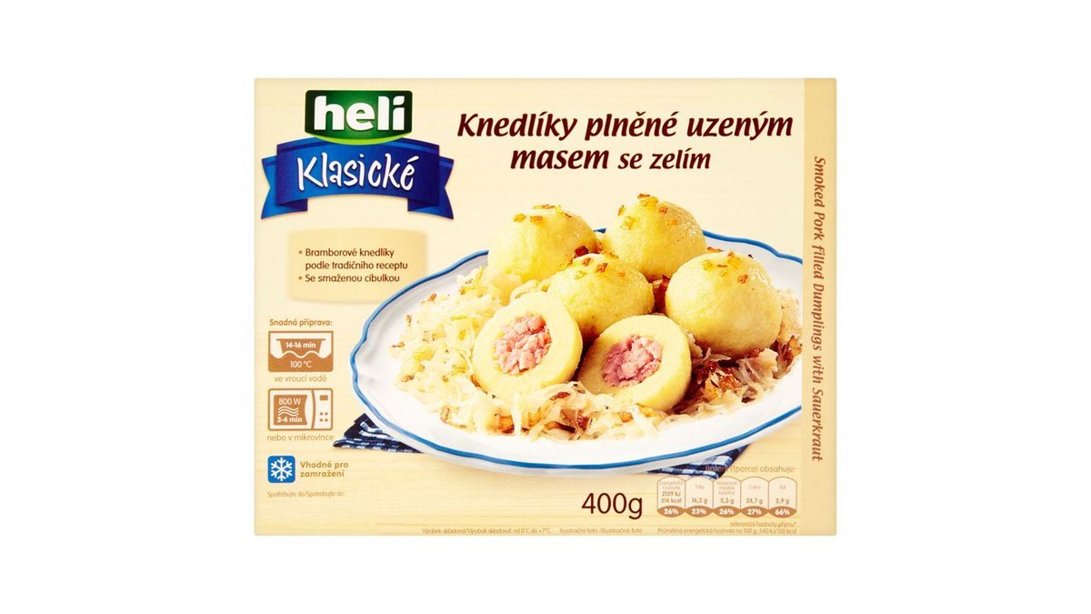 Heli Klasické Knedlíky plněné uzeným masem se zelím 400g