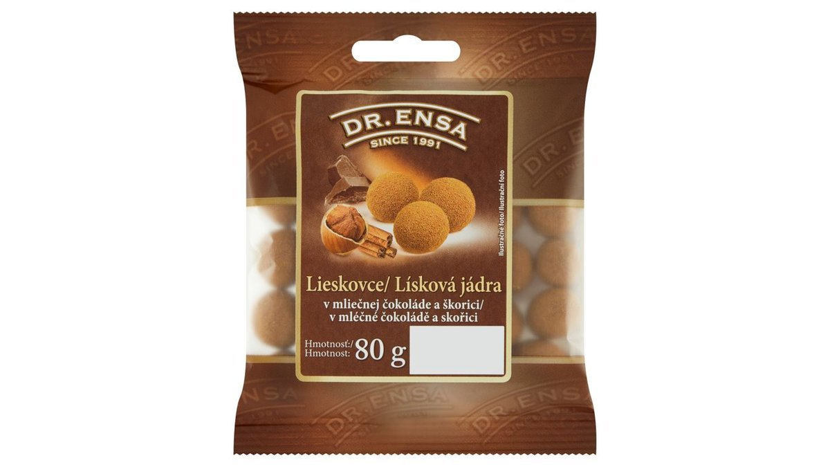 Dr. Ensa Lísková jádra v mléčné čokoládě a skořici 80g