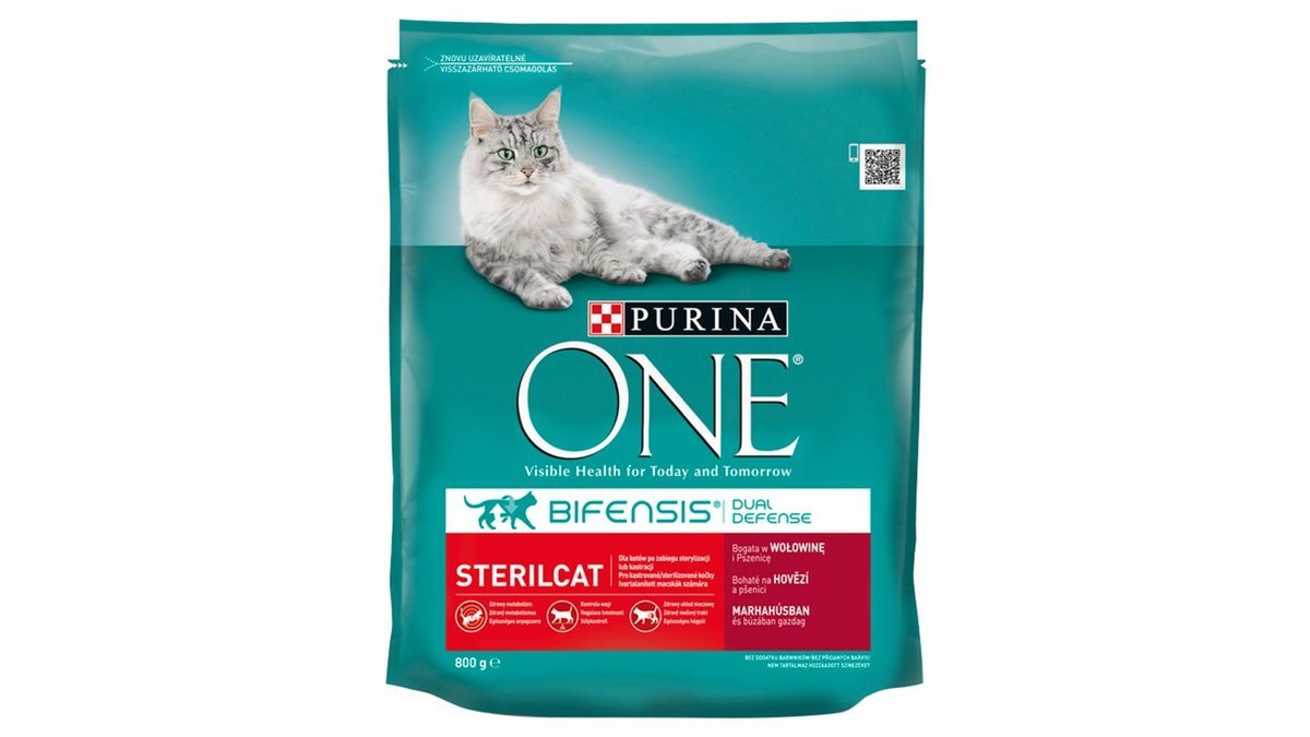 Purina ONE Sterilcat bohaté na hovězí a pšenici 800g