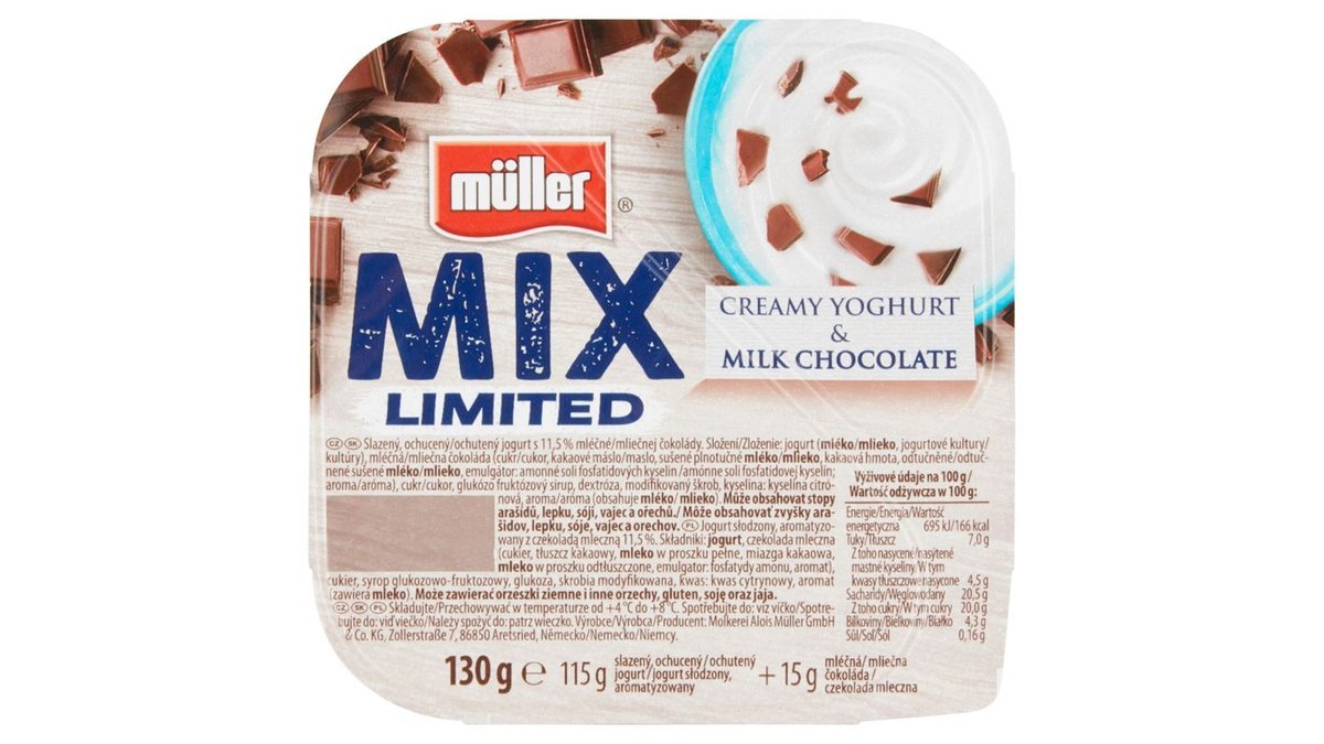 Müller Mix Jogurt s kousky mléčné čokolády 130g