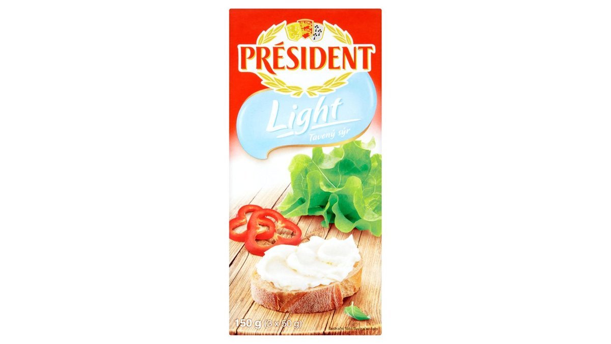 Président Light tavený sýr 3 x 50g