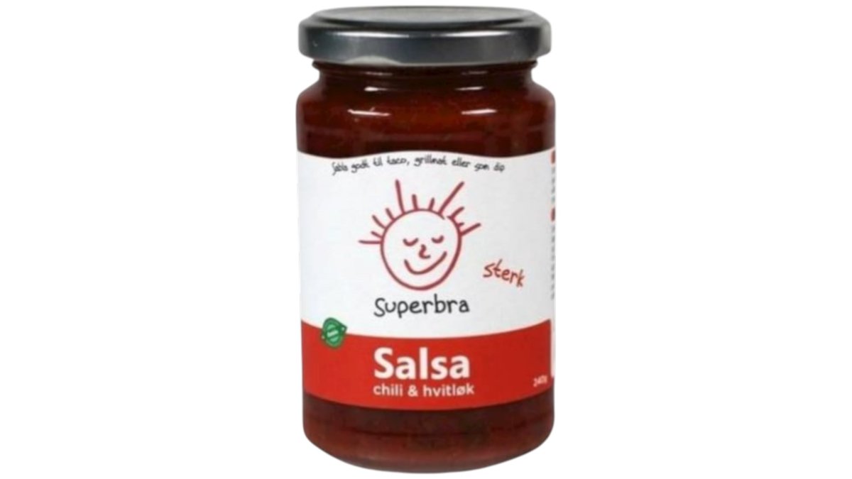 Superbra Salsa Sterk Chili & Hvitløk ØKO, 240 g