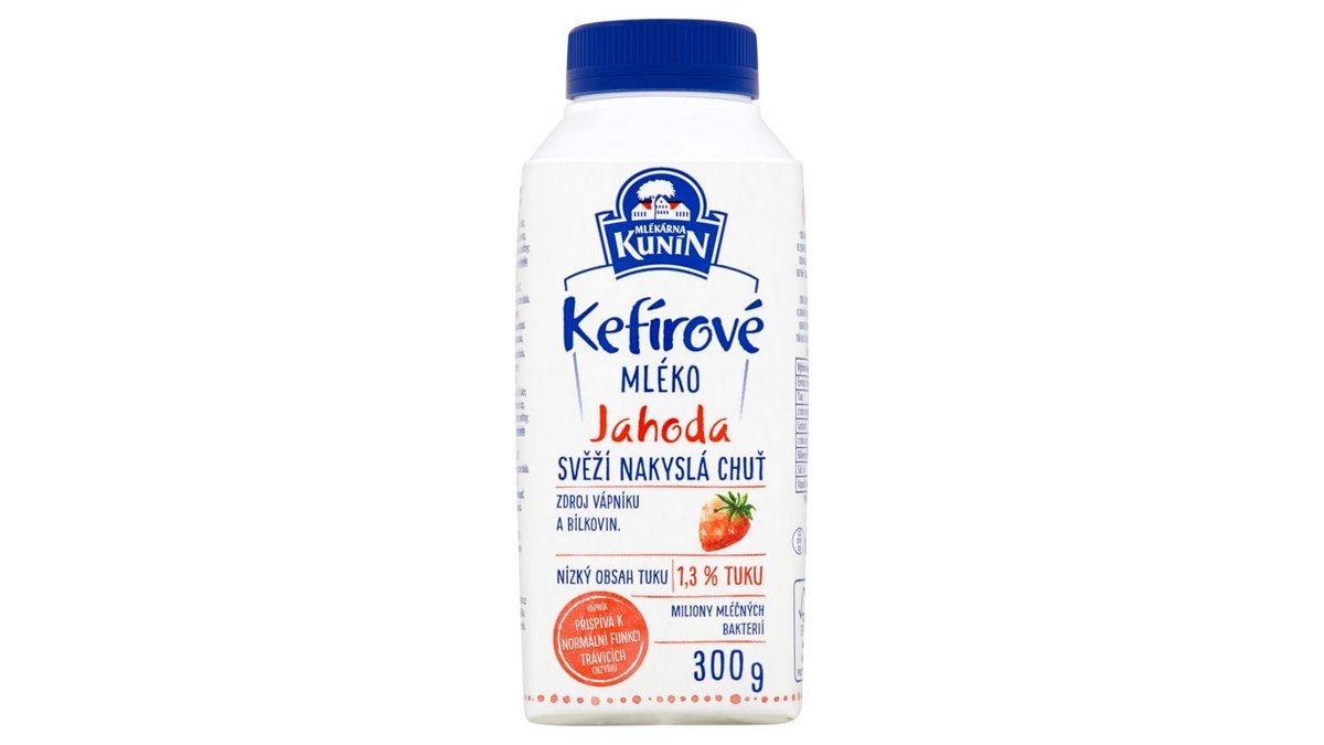 Mlékárna Kunín Kefírové mléko jahoda 300g