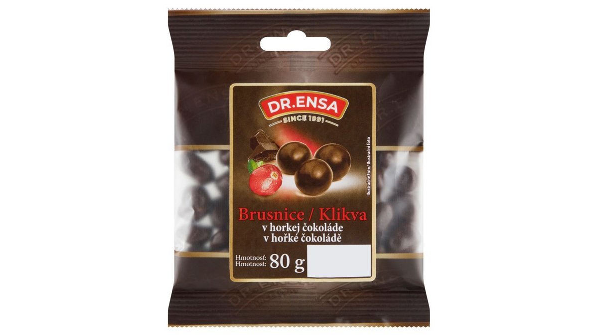 Dr. Ensa Klikva v hořké čokoládě 80g