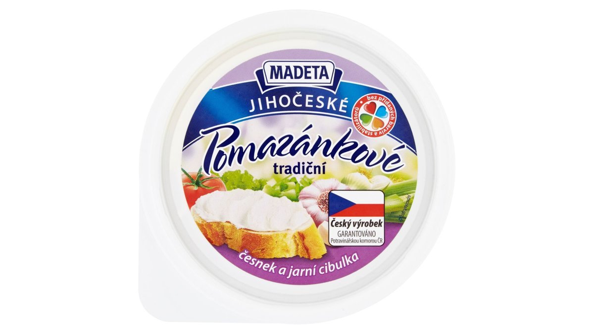 Madeta Jihočeské pomazánkové tradiční česnek a jarní cibulka 150g